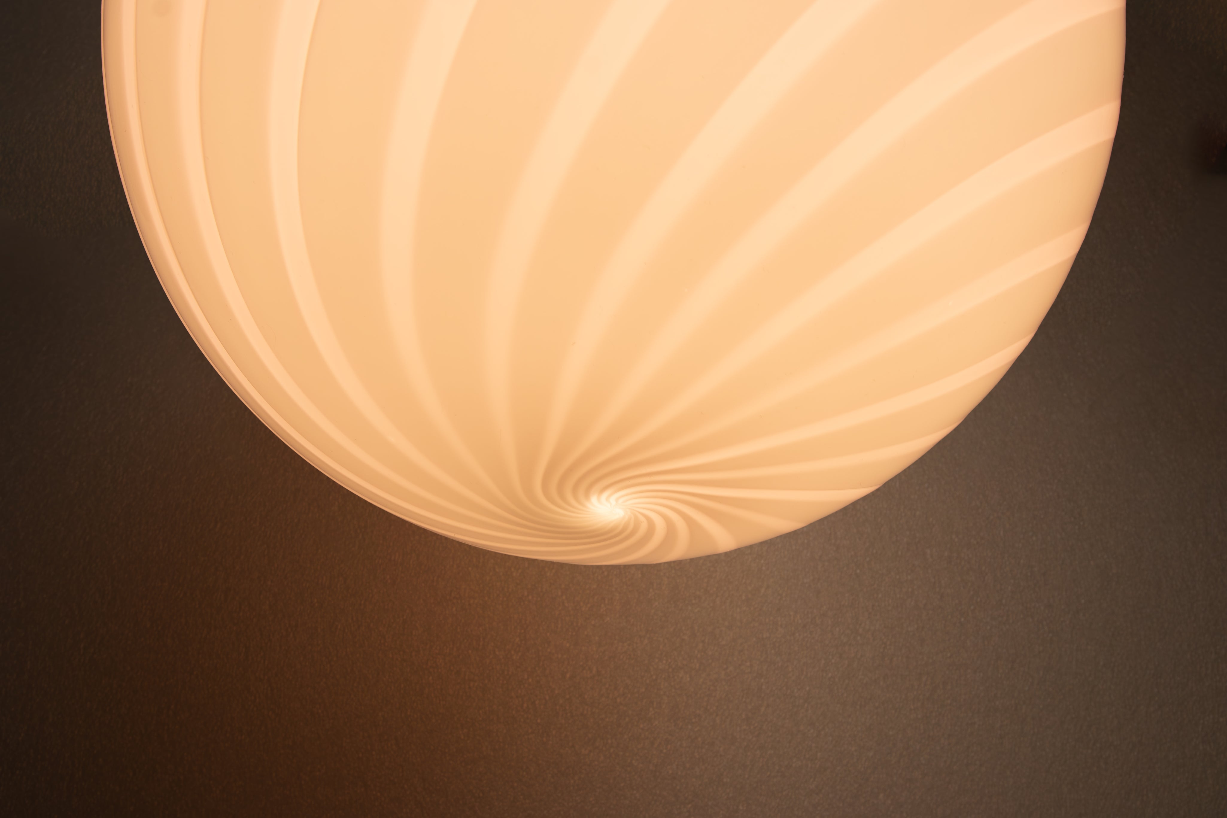 Candy Murano glass sphere pendant lamp marshmellow pink swirl D30