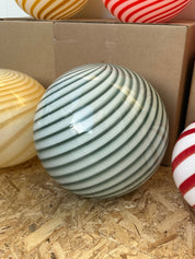 Candy Murano glass sphere table lamp sage green swirl D40