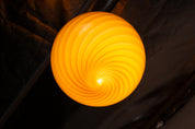 Candy Murano glass sphere pendant lamp toffee swirl D20