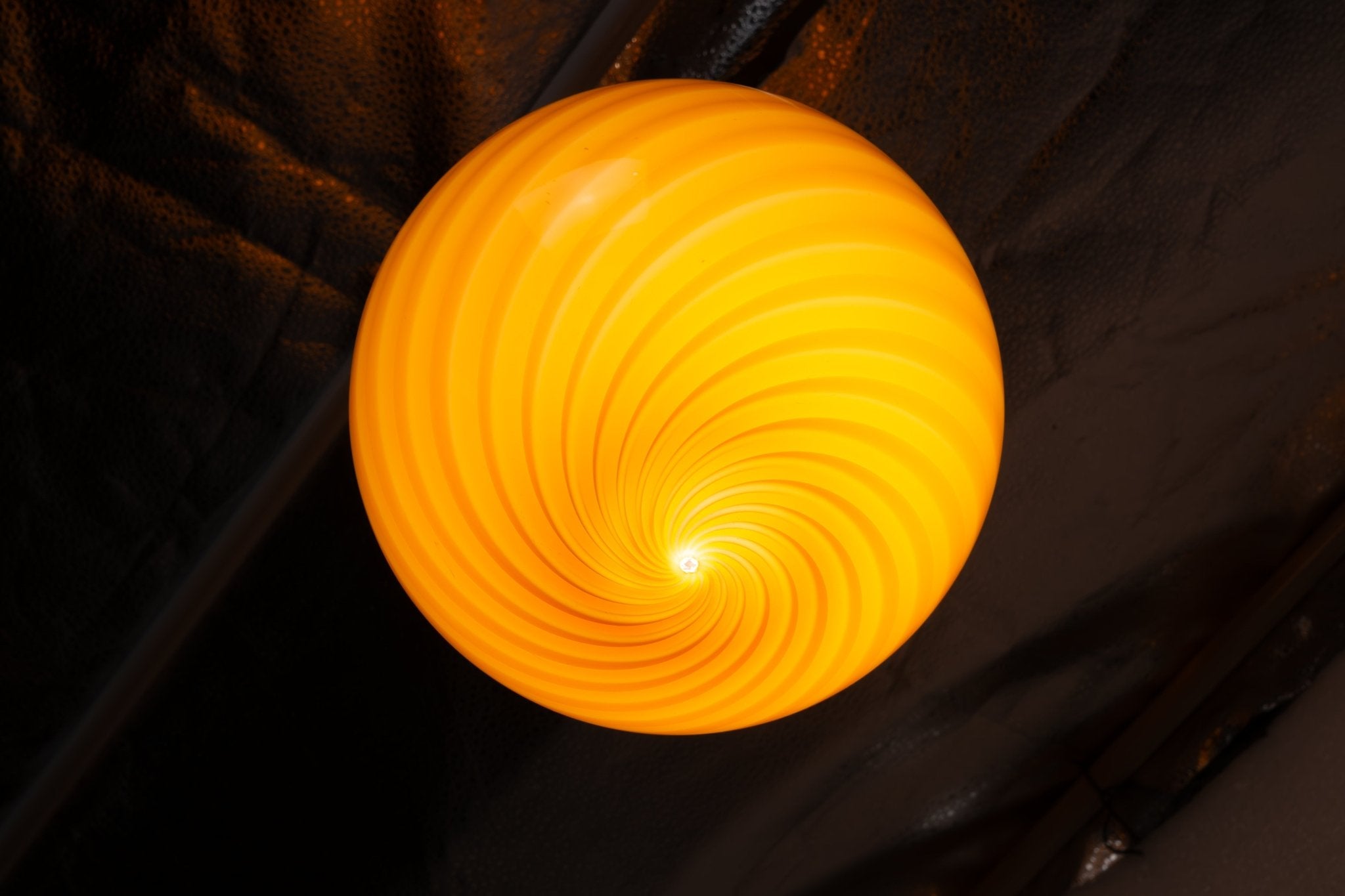 Candy Murano glass sphere pendant lamp toffee swirl D40