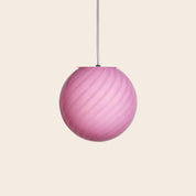 Candy Murano glass sphere pendant lamp pink swirl D20