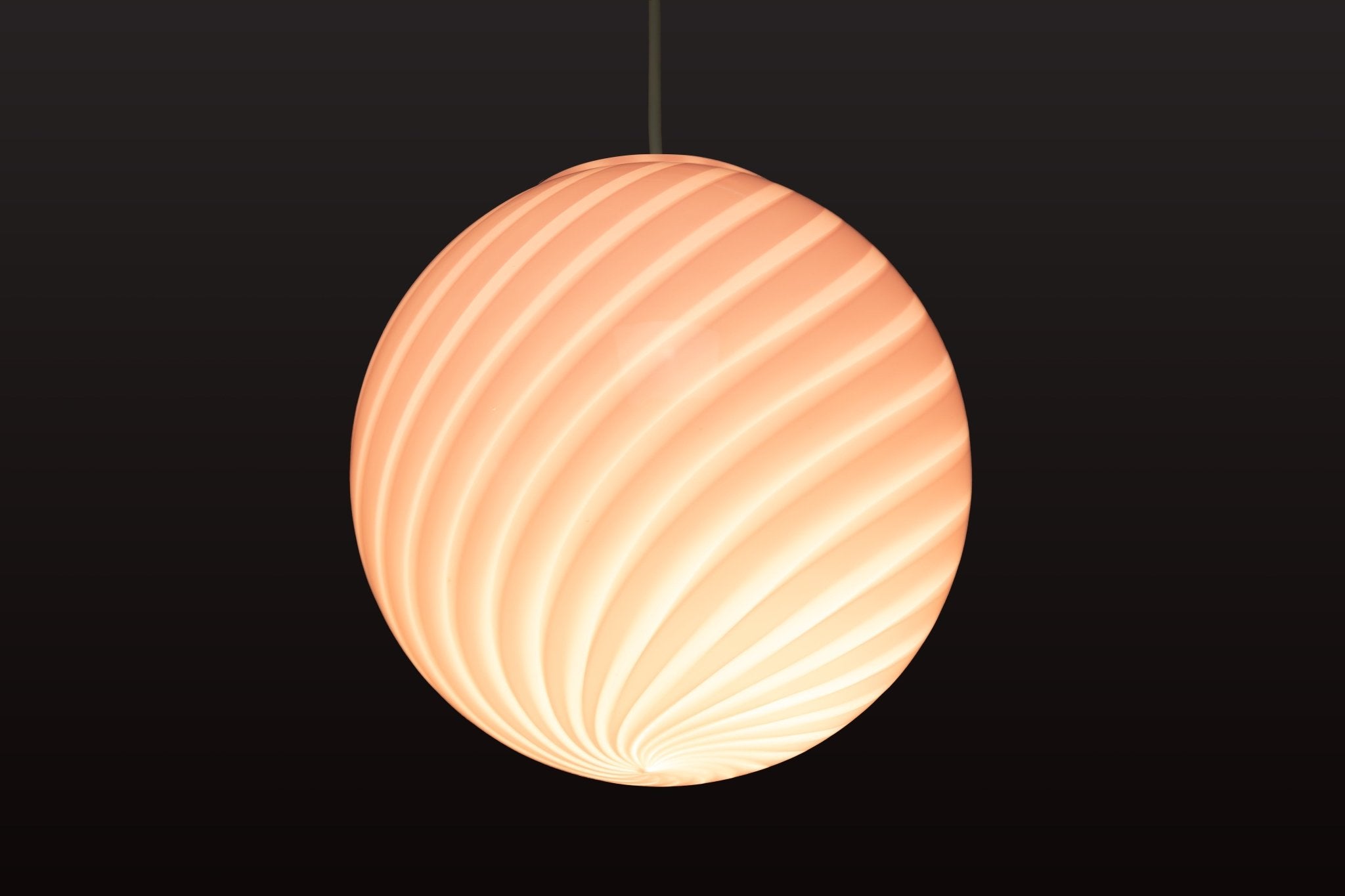 Candy Murano glass sphere pendant lamp pink swirl D30
