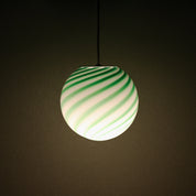 Candy Murano glass sphere pendant lamp green mint swirl D20