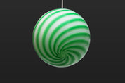 Candy Murano glass sphere pendant lamp green mint swirl D20