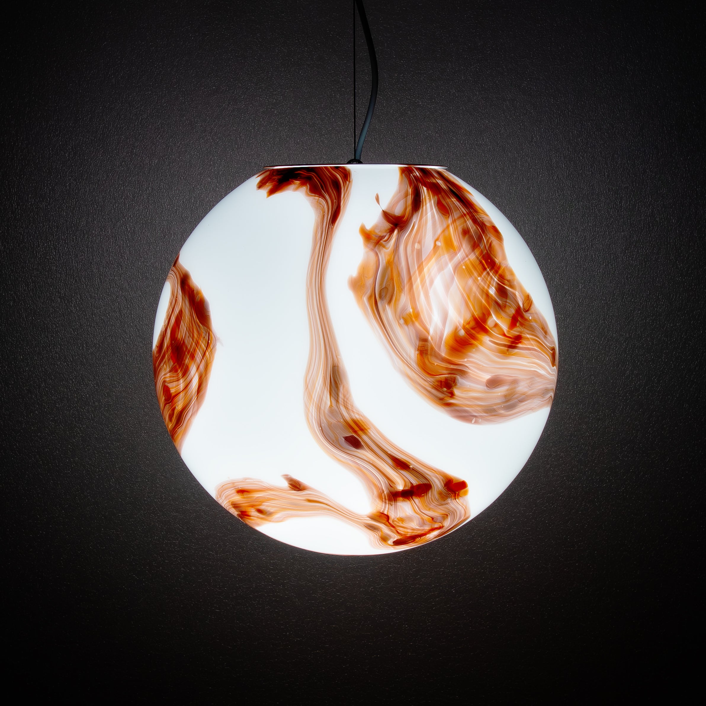Candy Murano glass sphere pendant lamp mahogany D35