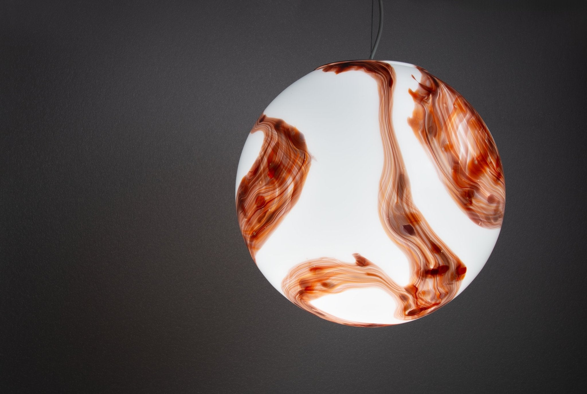 Candy Murano glass sphere pendant lamp mahogany D35