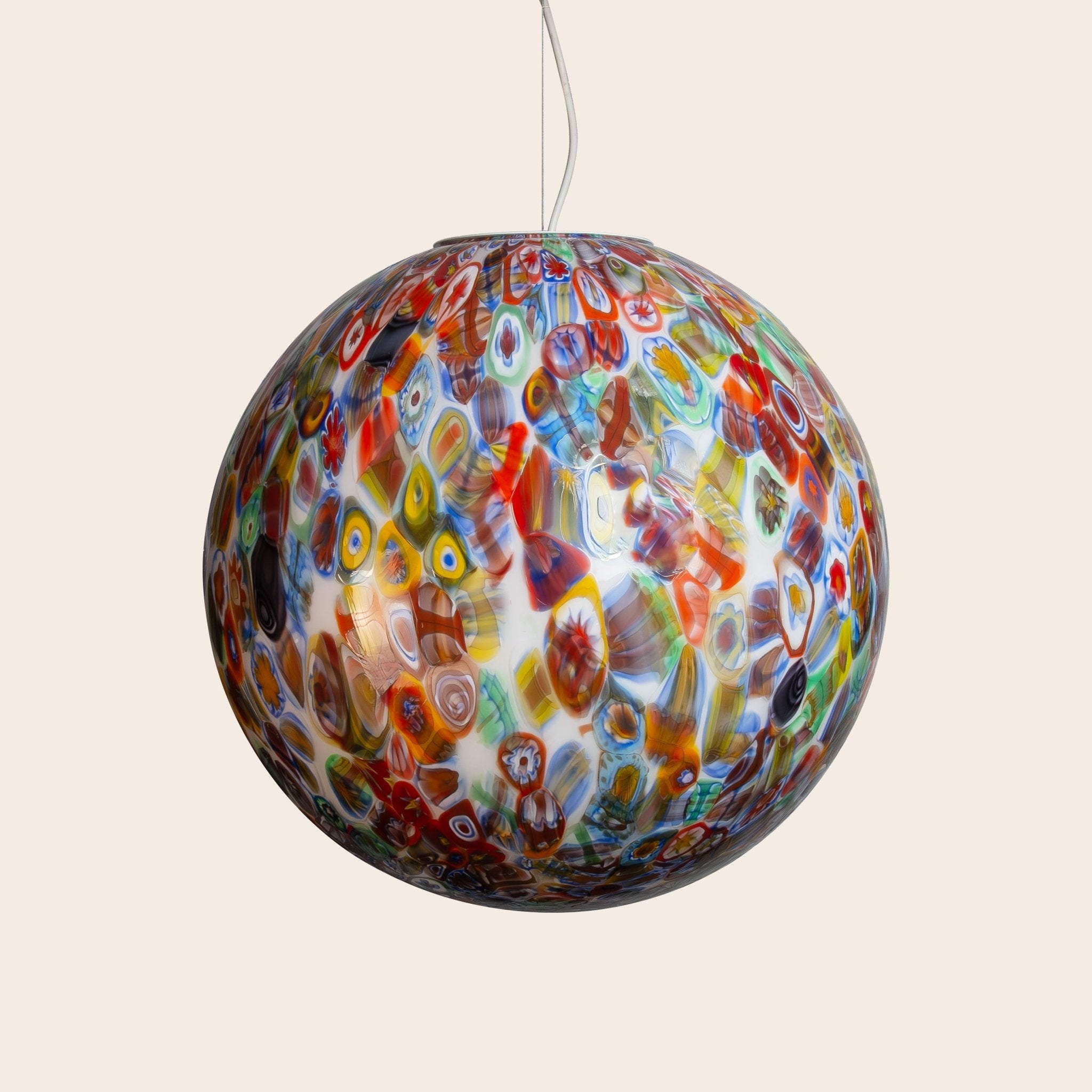 Murano glass sphere "Murrina" pendant lamp D50