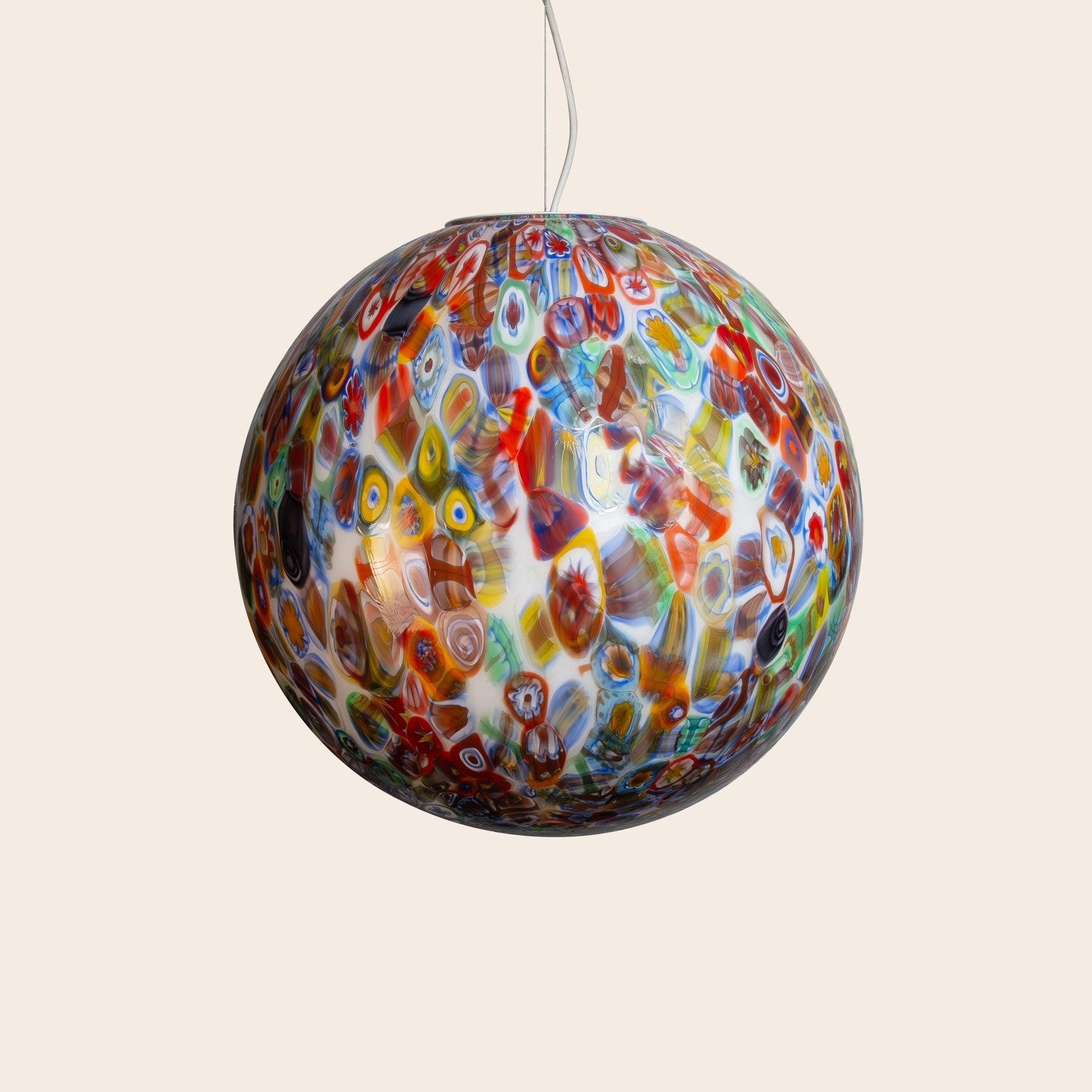 Murano glass sphere "Murrina" pendant lamp D40