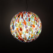 Lampada a sospensione "Murrina" a sfera in vetro di Murano D50