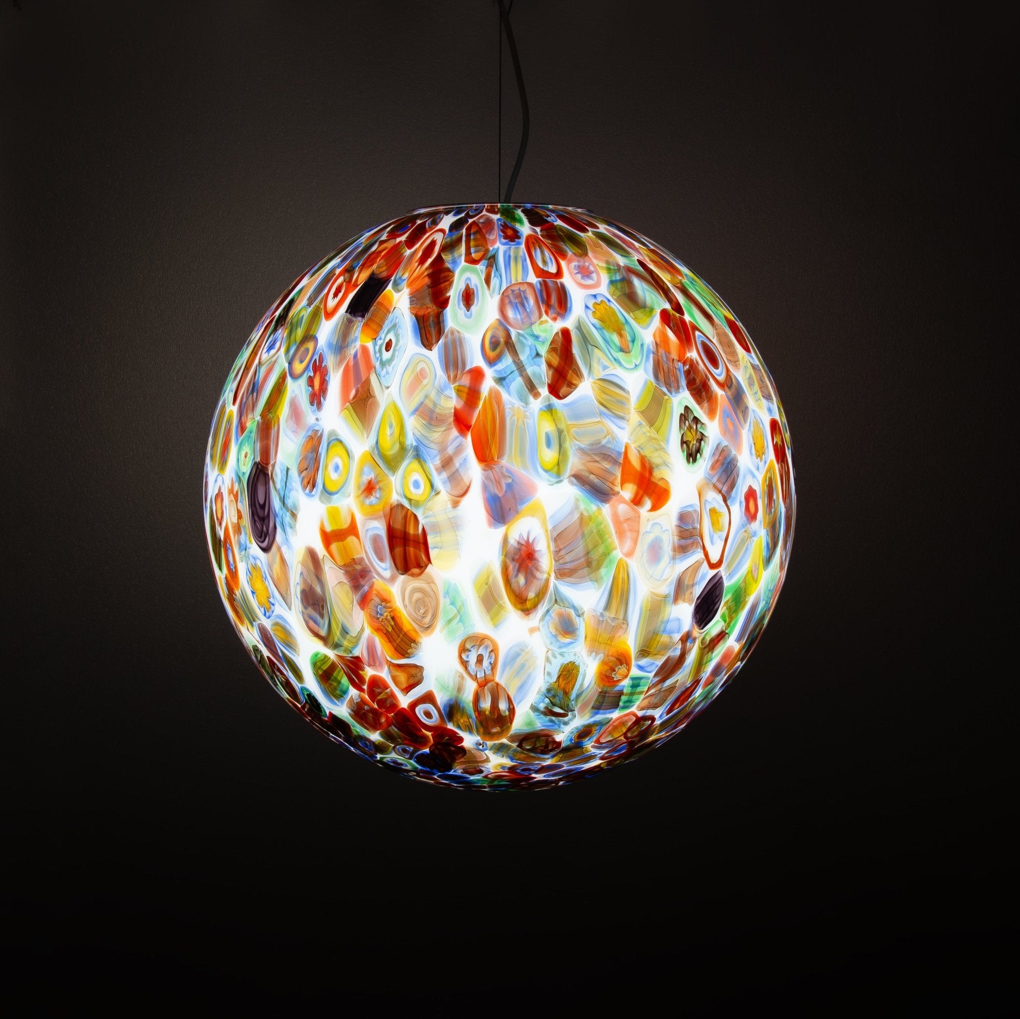 Murano glass sphere "Murrina" pendant lamp D40