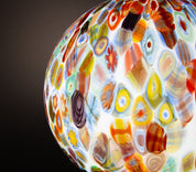 Lampada a sospensione "Murrina" a sfera in vetro di Murano D50