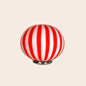 Candy Murano glass oval table lamp red and white straight D40