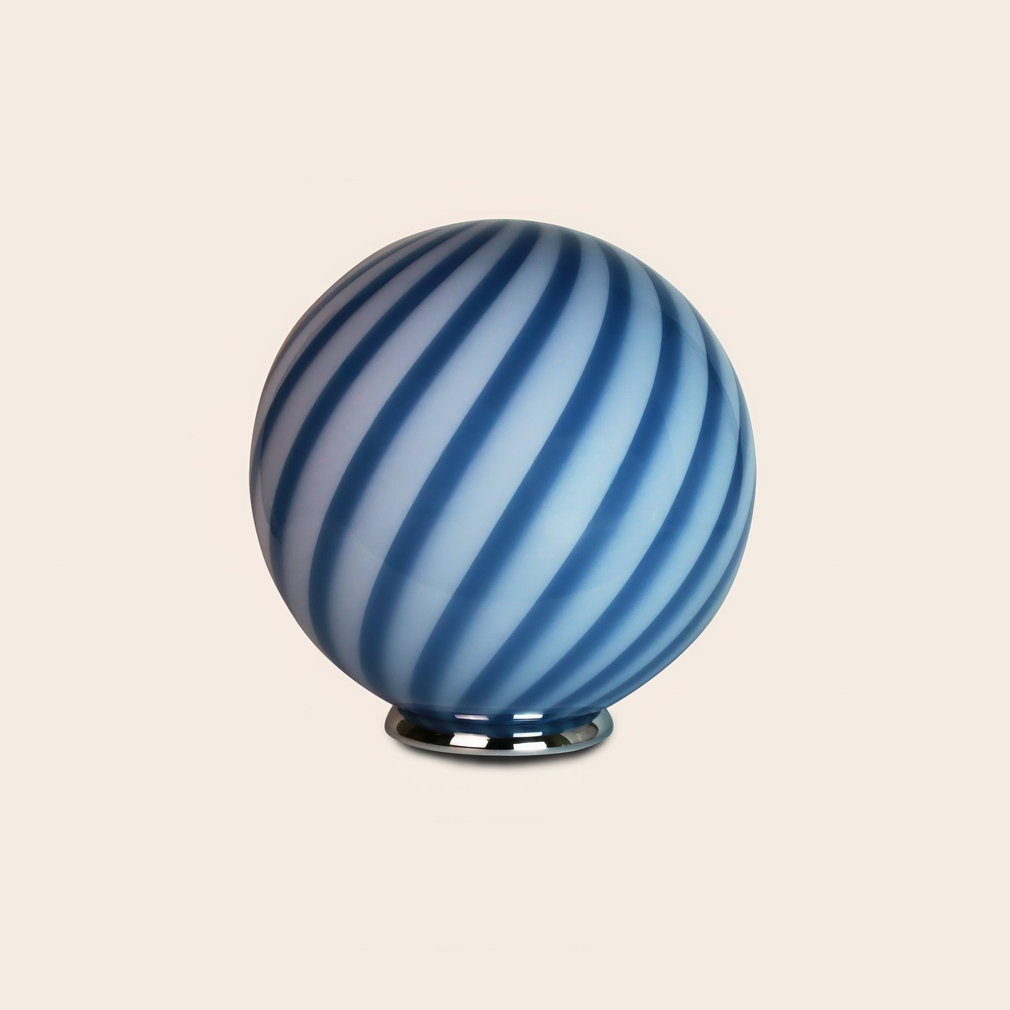Candy Murano glass sphere table lamp blueberry blue swirl D40