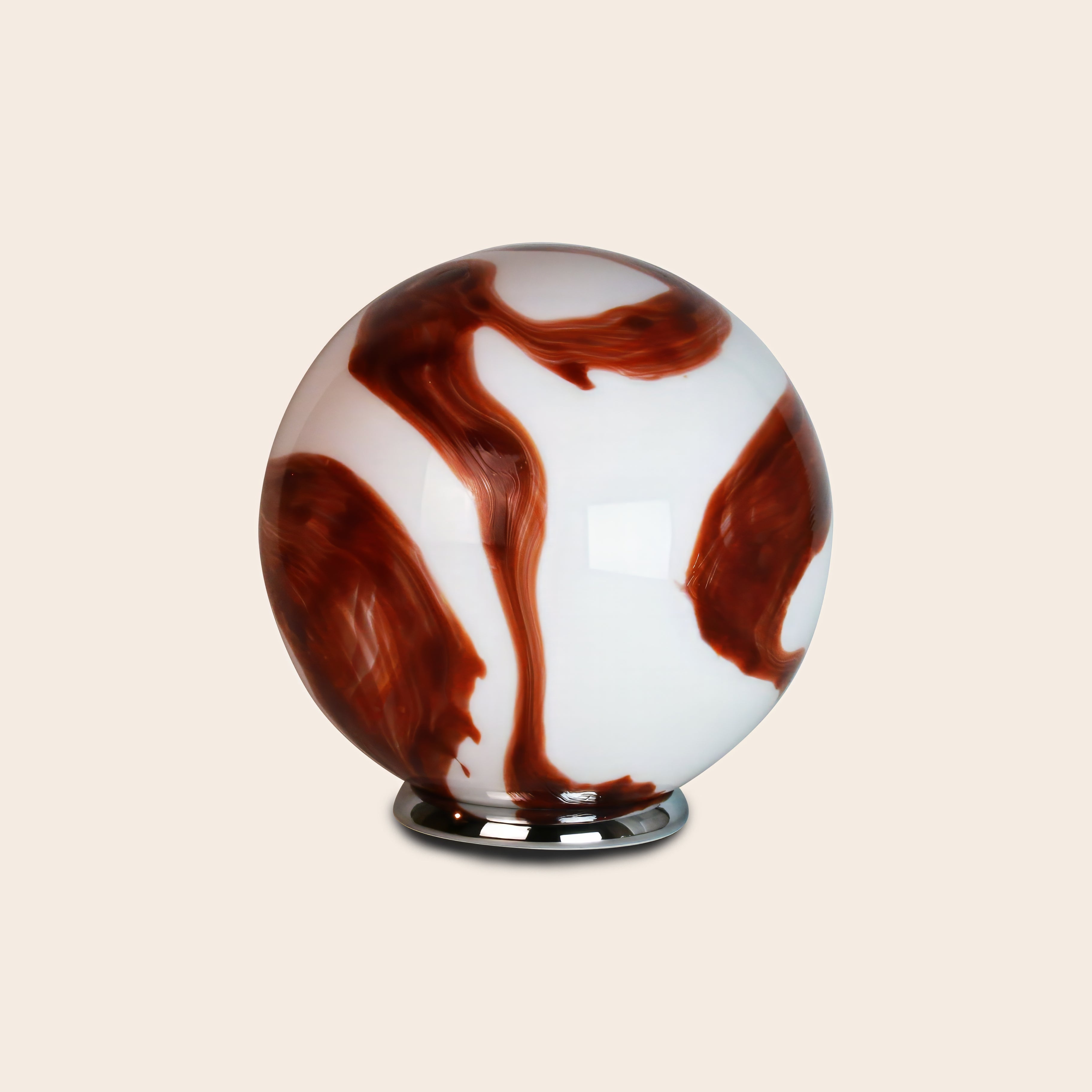 Candy Murano glass sphere table lamp mahogany D35