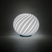 Candy Murano glass oval table lamp gelato blue swirl D40