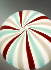 Lampada da tavolo ovale Candy in vetro di Murano "Riviera", Bordeaux, Grigio e Acquamarina D40