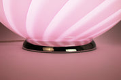 Lampada da tavolo Candy a sfera in vetro di Murano rosa a spirale D40