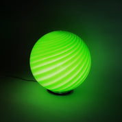 Candy Murano glass sphere table lamp green lime swirl D40