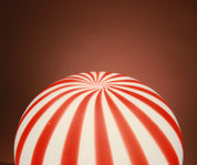 Candy Murano glass oval table lamp red and white straight D40