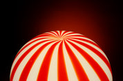 Candy Murano glass oval table lamp red and white straight D40