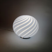 Candy Murano glass oval table lamp gelato blue swirl D40