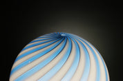 Candy Murano glass sphere table lamp blueberry blue swirl D40