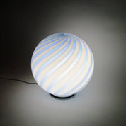 Candy Murano glass sphere table lamp blueberry blue swirl D40