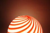 Candy Murano glass sphere table lamp red and white swirl D40
