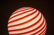 Candy Murano glass sphere table lamp red and white swirl D40