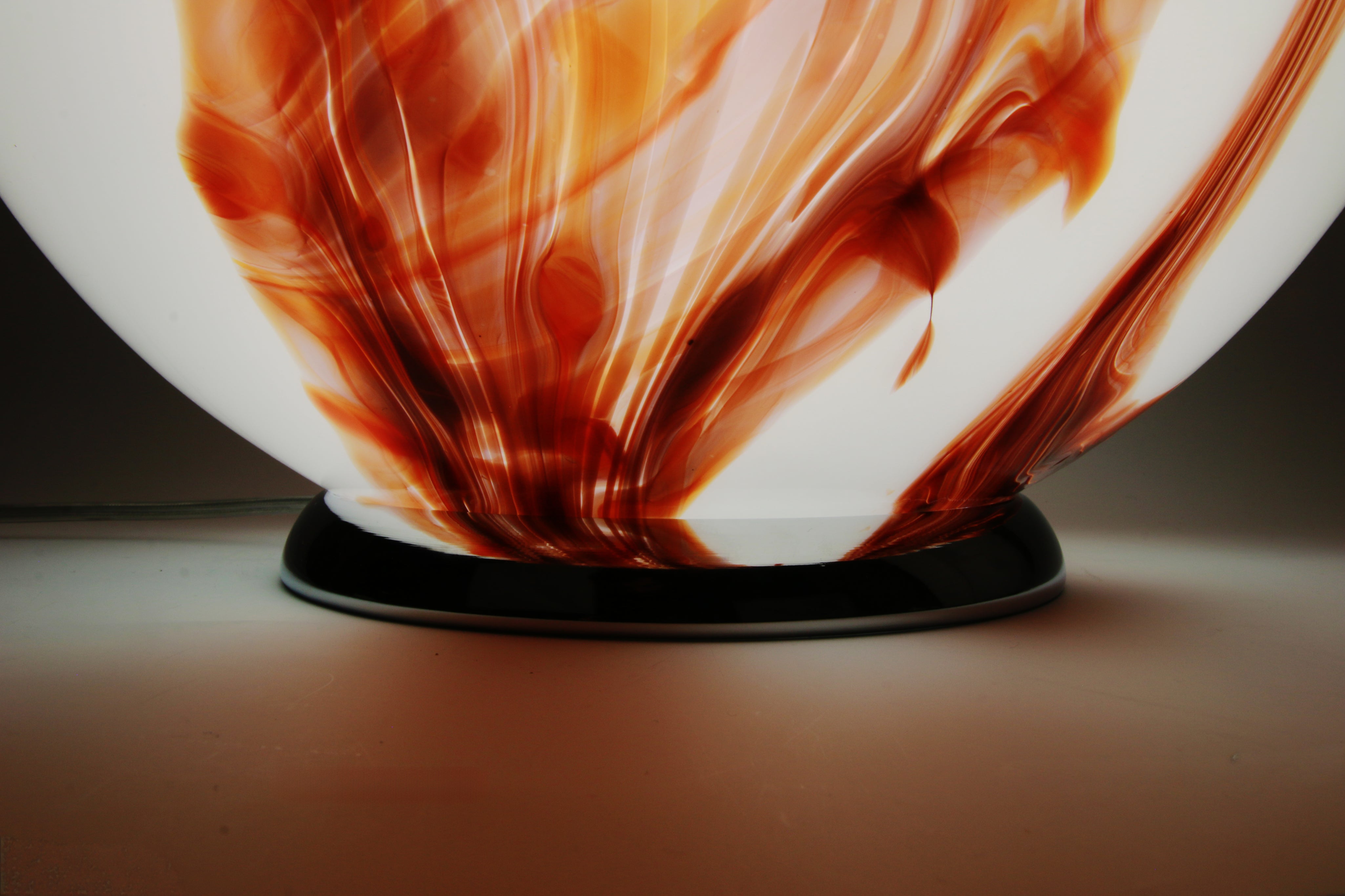 Candy Murano glass sphere table lamp mahogany D35