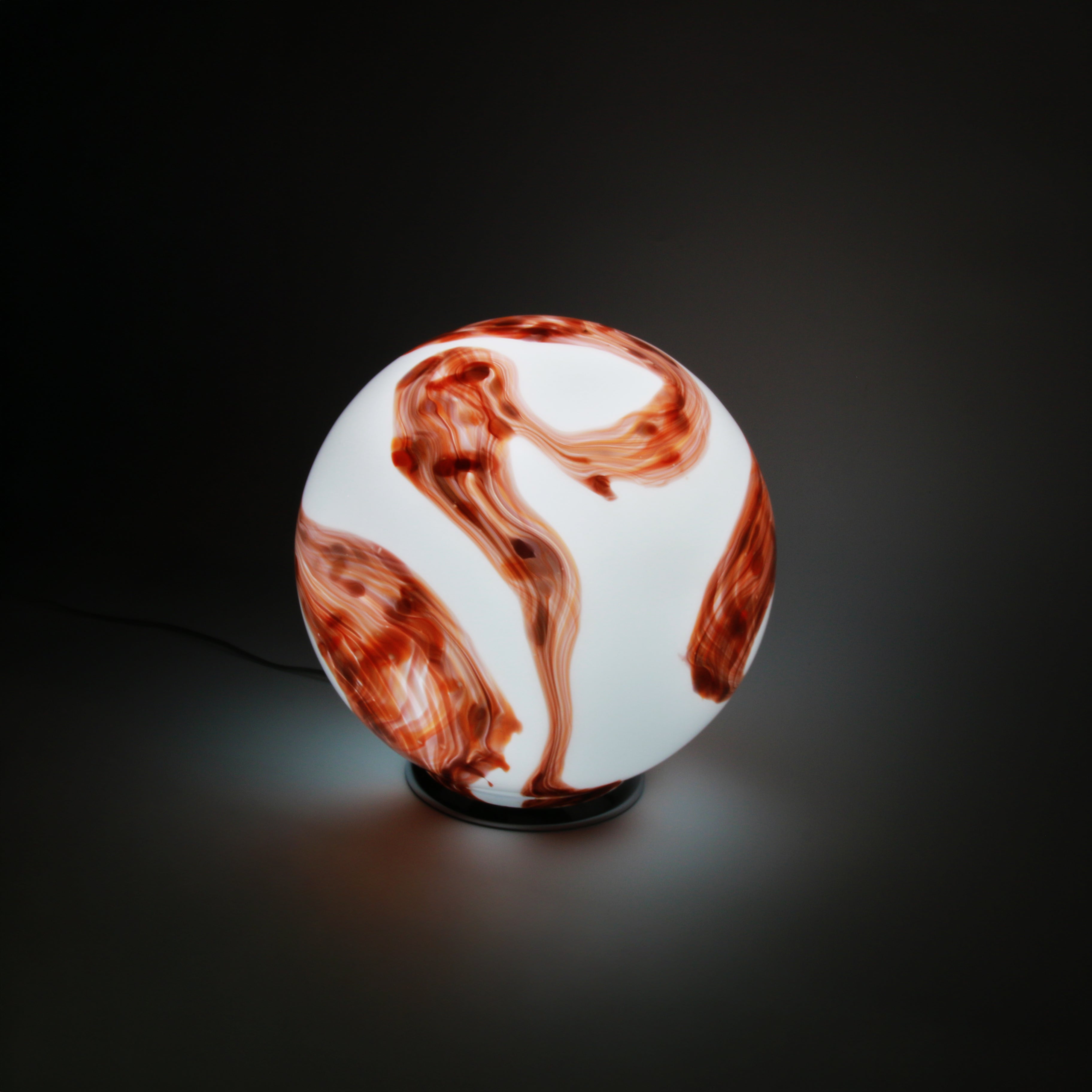 Candy Murano glass sphere table lamp mahogany D35
