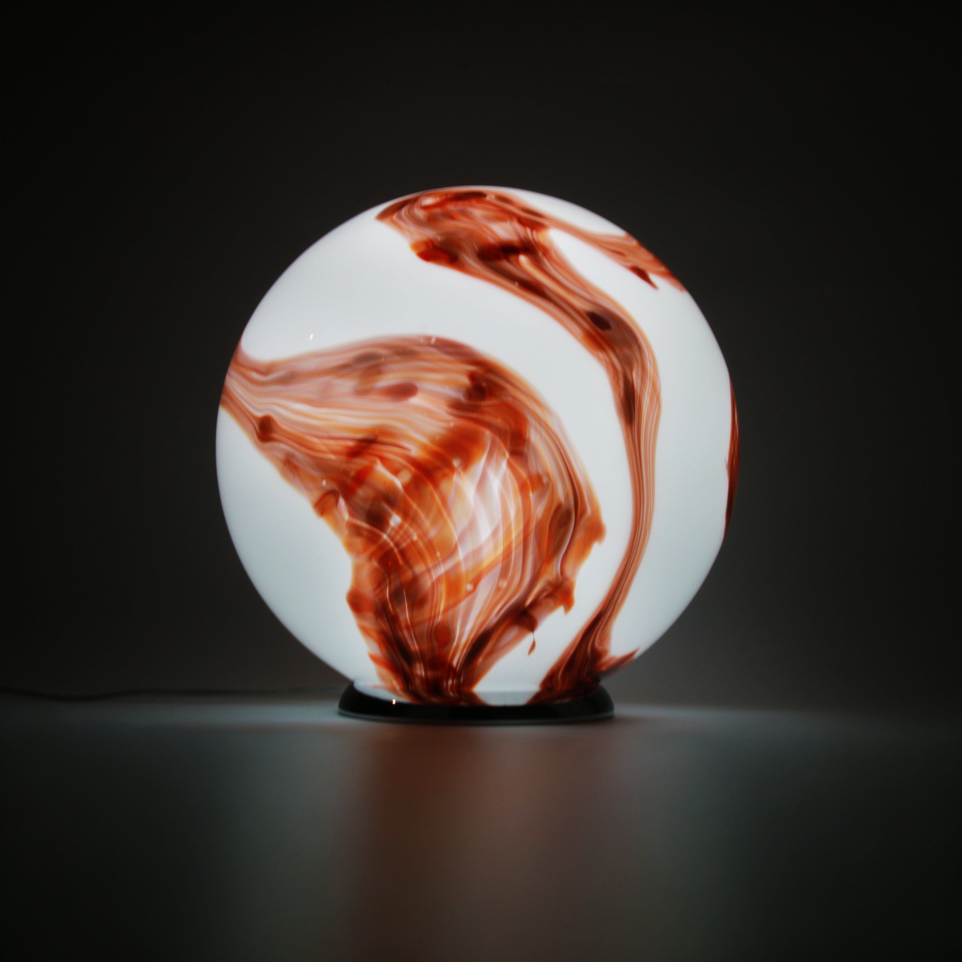 Candy Murano glass sphere table lamp mahogany D35