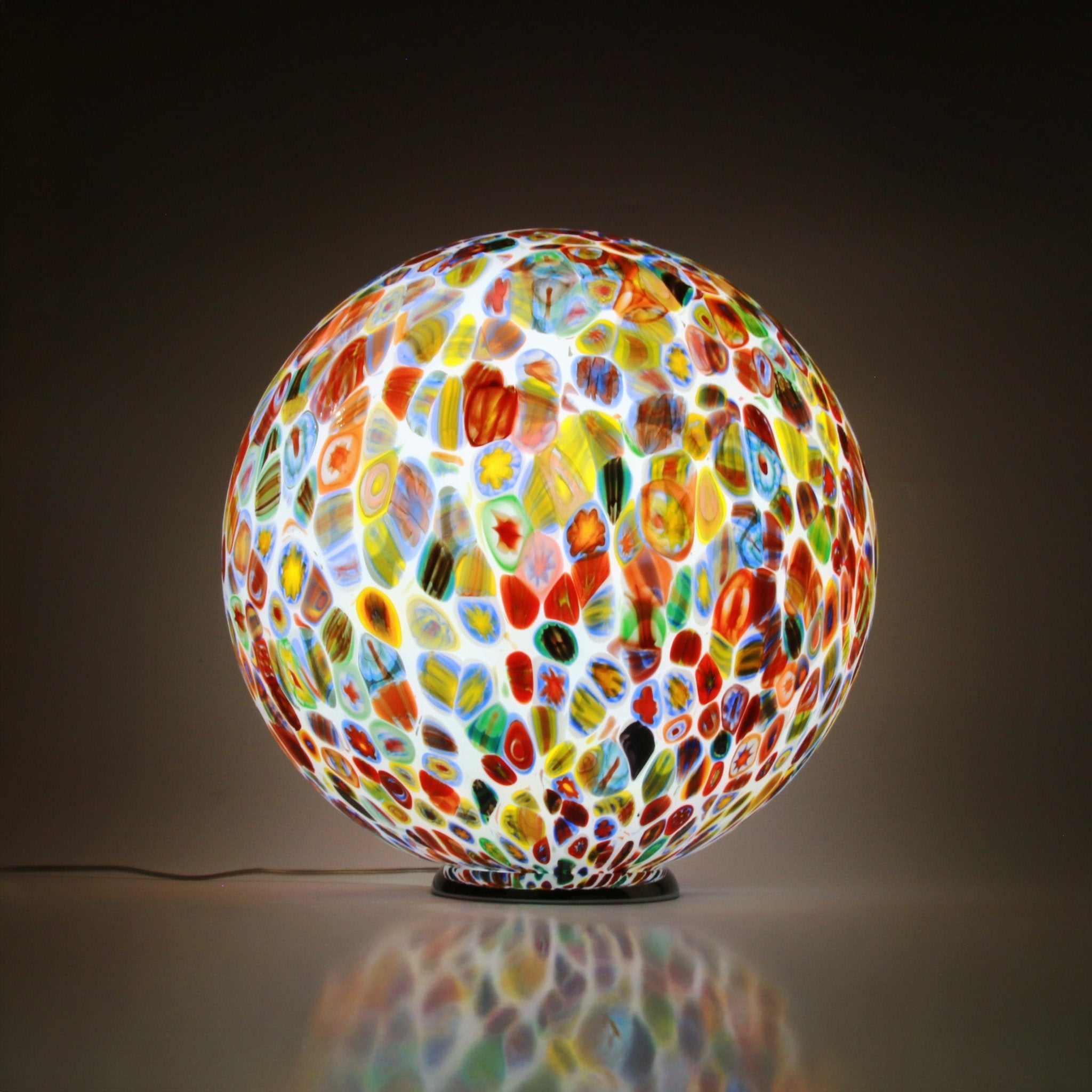 Murano glass sphere "Murrina" table lamp D50