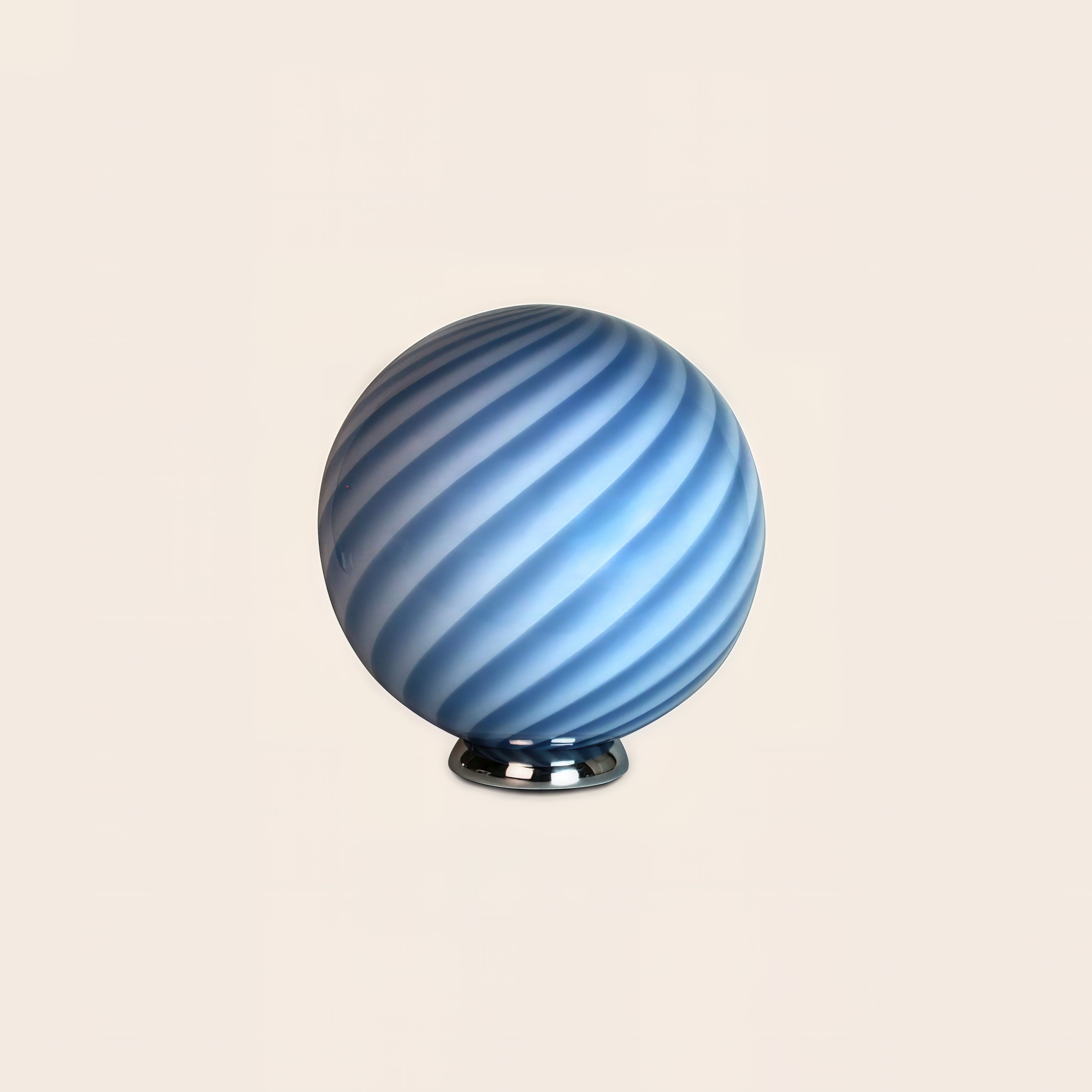 Candy Murano glass sphere table lamp blueberry blue swirl D30
