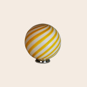 Candy Murano glass sphere table lamp white and yellow swirl D30