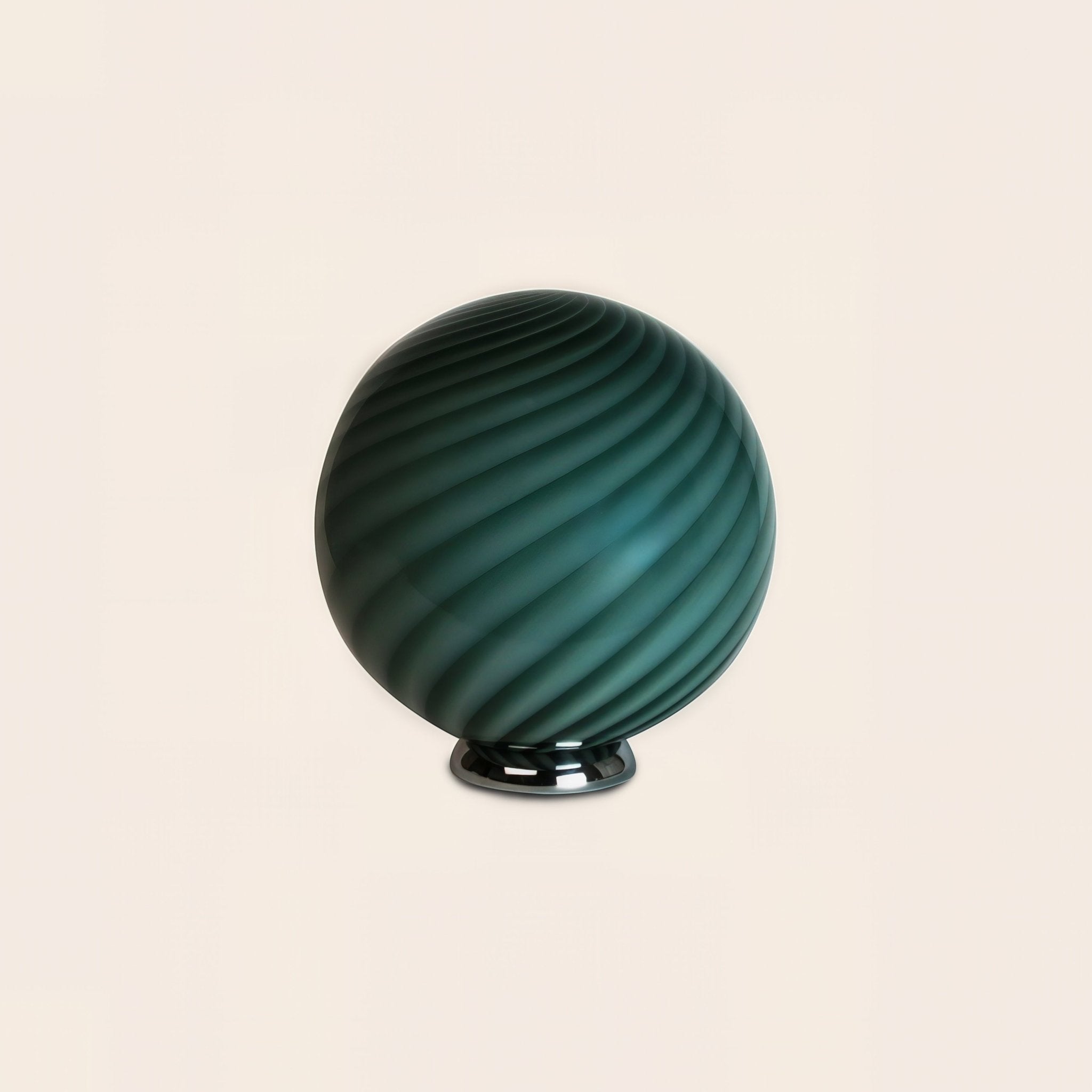 Candy Murano glass sphere table lamp sage green swirl D30