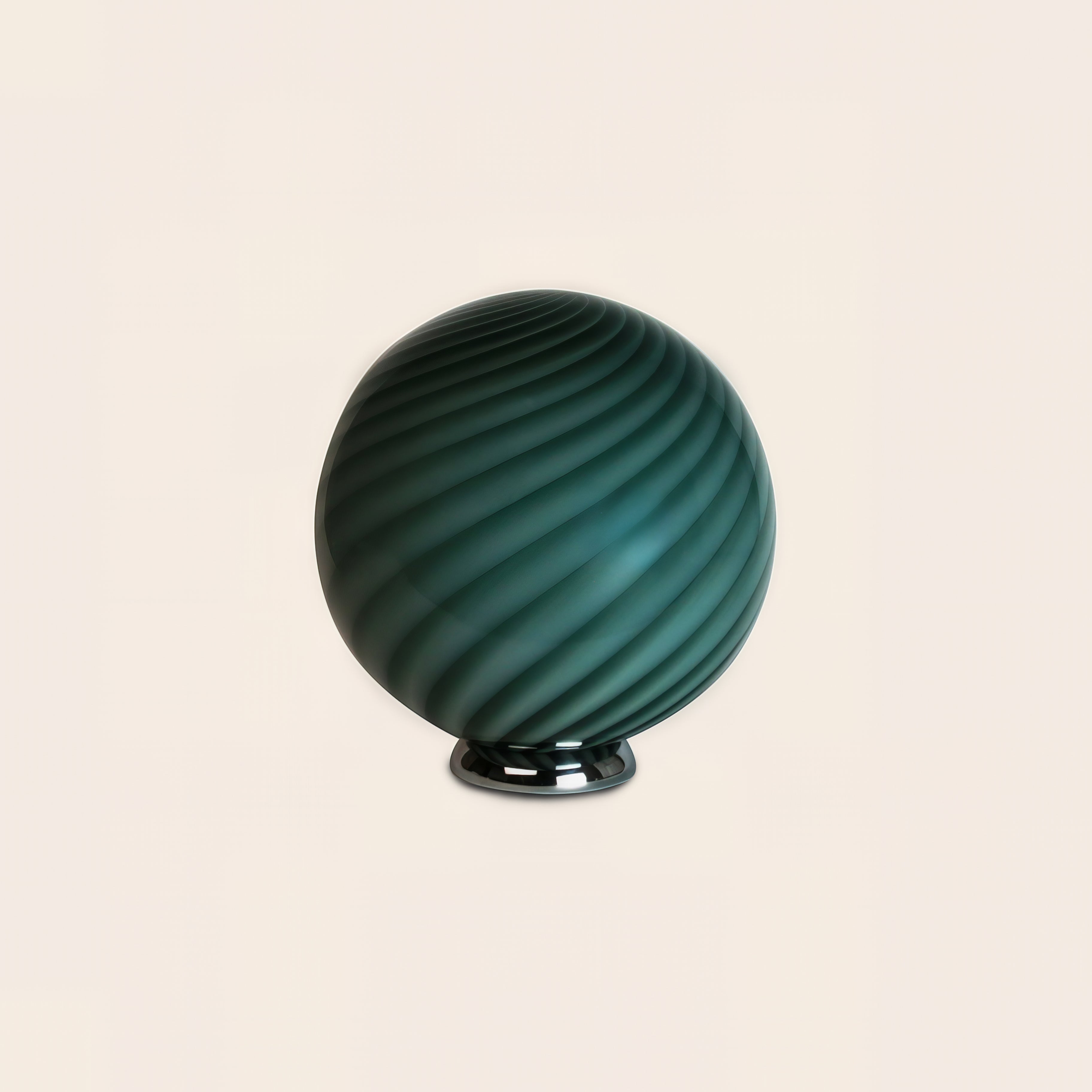 Candy Murano glass sphere table lamp sage green swirl D30