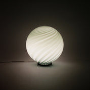 Candy Murano glass sphere table lamp sage green swirl D30