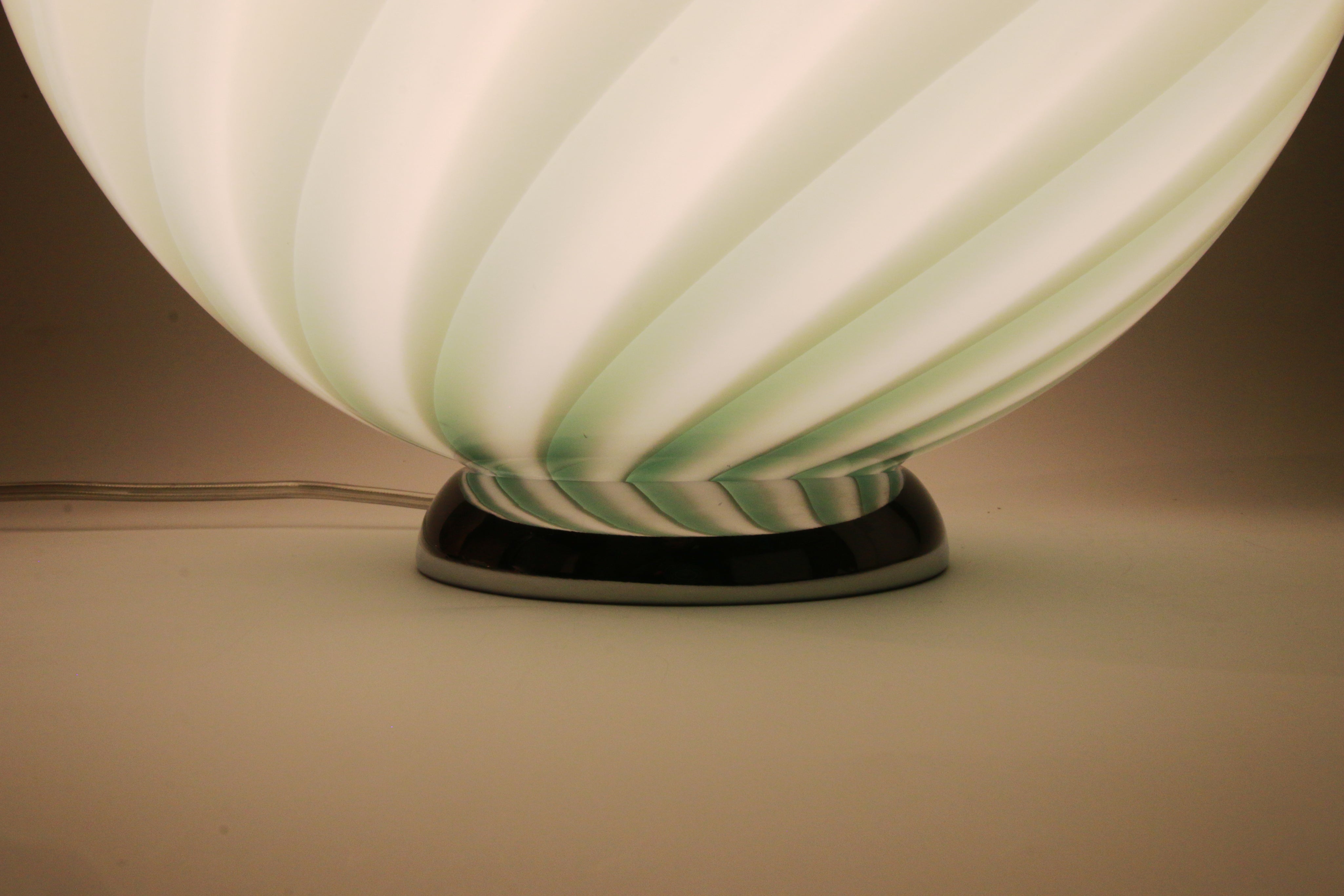 Candy Murano glass sphere table lamp sage green swirl D30