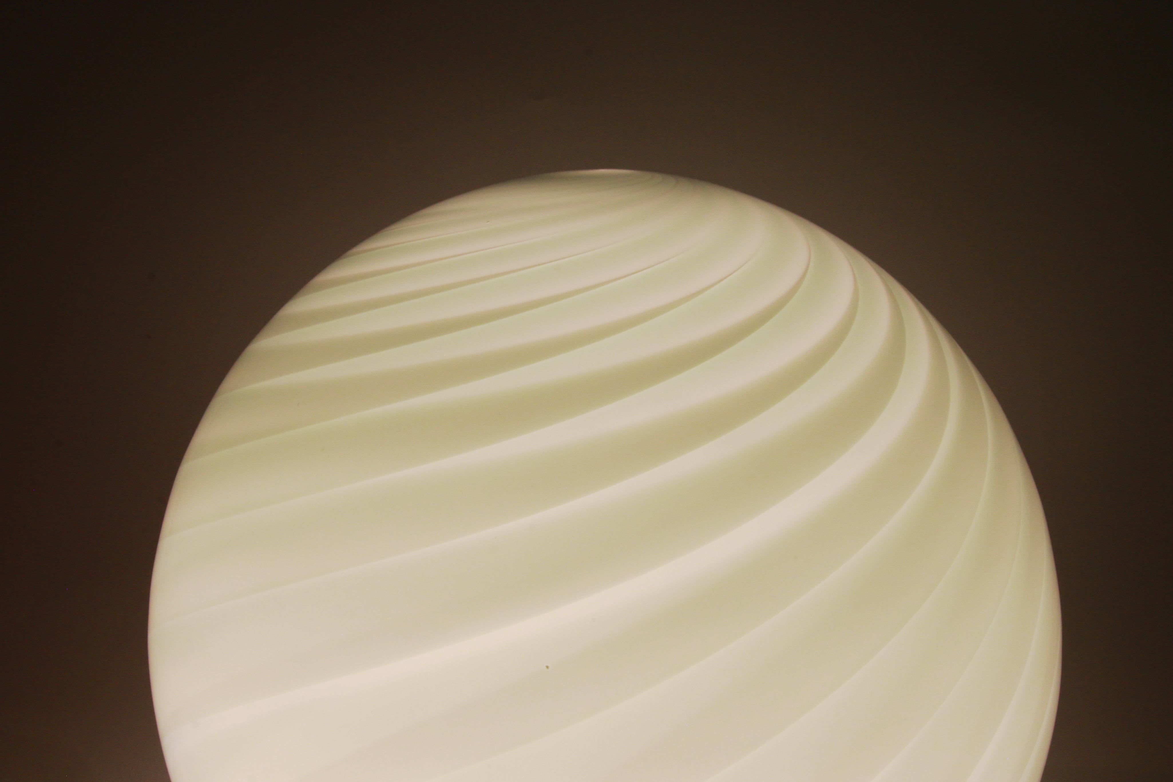 Candy Murano glass sphere table lamp sage green swirl D30