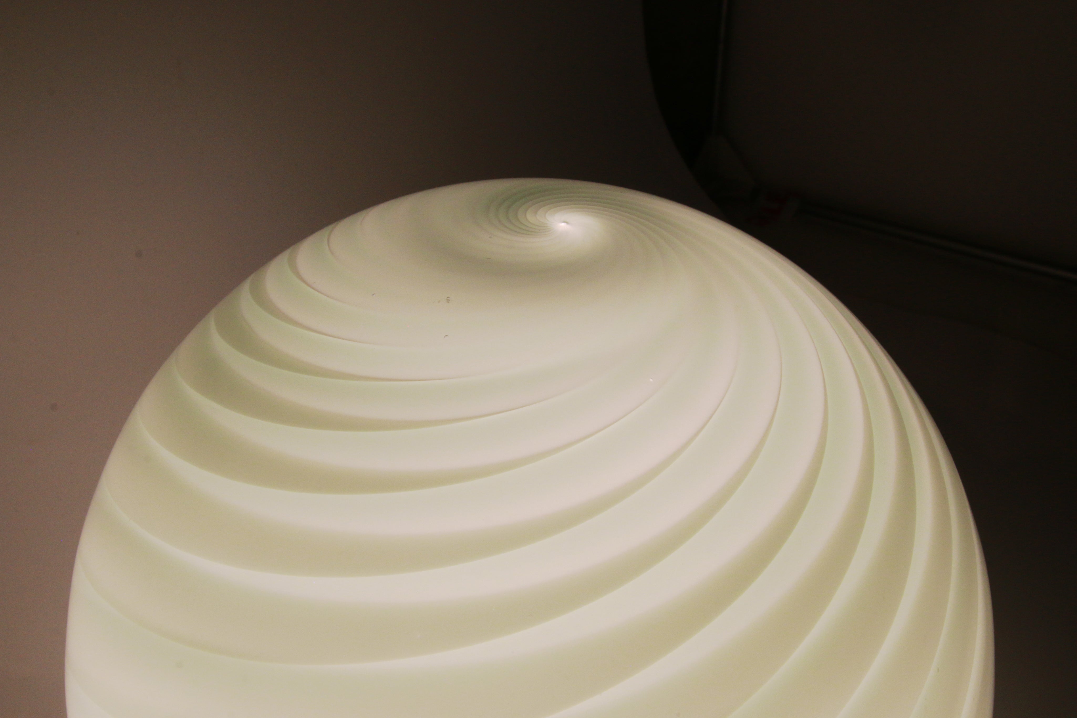 Candy Murano glass sphere table lamp sage green swirl D30