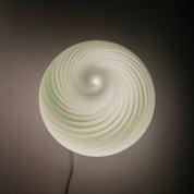 Candy Murano glass sphere table lamp sage green swirl D30