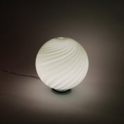 Candy Murano glass sphere table lamp sage green swirl D30
