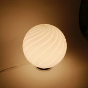 Candy Murano glass sphere table lamp marshmellow pink swirl D30