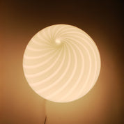 Candy Murano glass sphere table lamp marshmellow pink swirl D30