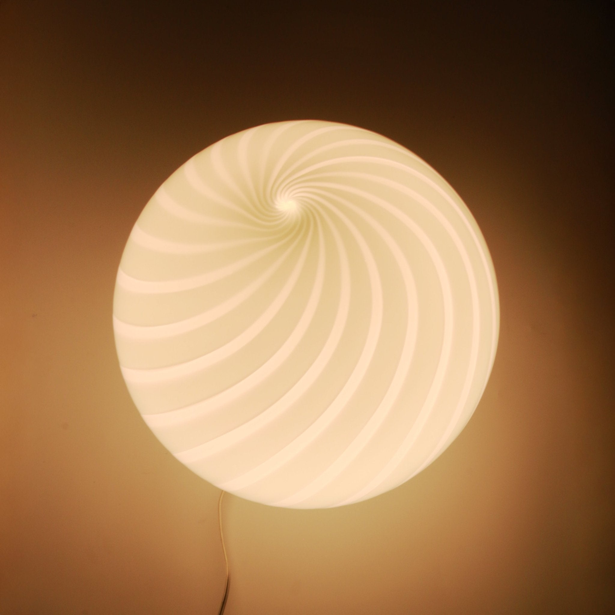 Candy Murano glass sphere table lamp marshmellow pink swirl D30