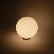 Candy Murano glass sphere table lamp marshmellow pink swirl D30