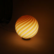 Candy Murano glass sphere table lamp honey yellow swirl D30