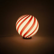 Candy Murano glass sphere table lamp wild cherry red swirl D30