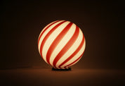 Candy Murano glass sphere table lamp wild cherry red swirl D30